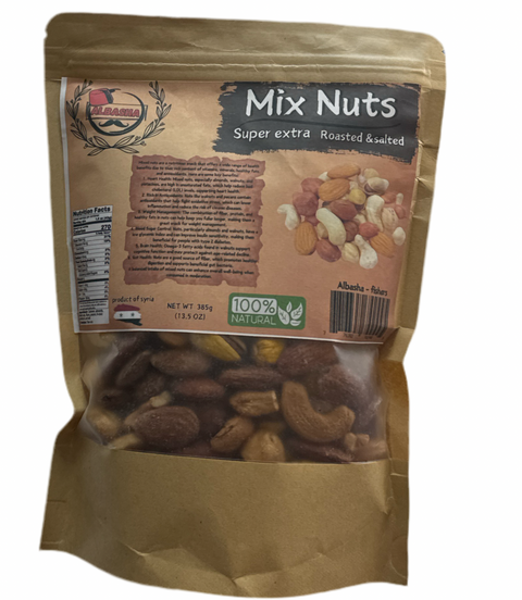 Albasha Premium Mixed Nuts Blend - Healthy Snack with Almonds, Cashews, Walnuts & Pecans, 16 Oz