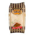 Alkis Kadayif Dessert 1.1 Lb packaging featuring traditional handmade Turkish shredded dough. The front of the package displays a delicious kadayif dessert with almond. Perfect for a cultural culinary experience. Albasha.