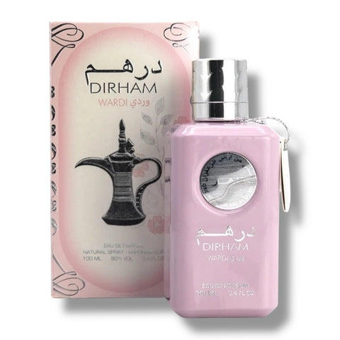 Elegant Dirham Wardi by ALBASHA Market, featuring a luxurious design and exquisite detailing, perfect for special occasions. This fragrance makes a nice valentine gift, ideal for Love day and Valentine's Day. It serves as an elegant gift addition to your celebrations.