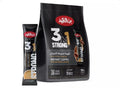 Alameed 3in1 Strong Coffee Mix packaging featuring the product title and vendor name ALBASHA Market. This instant coffee mix boasts a rich flavor and convenient preparation, with the package showcasing the blend's strength. Ideal for coffee lovers seeking an easy brew option. alameed