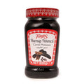 Jar of Tunas Carob Molasses, featuring a decorative red label with white lettering and an image of carob pods and seeds. The jar contains 800 grams of carob molasses, a natural sweetener.