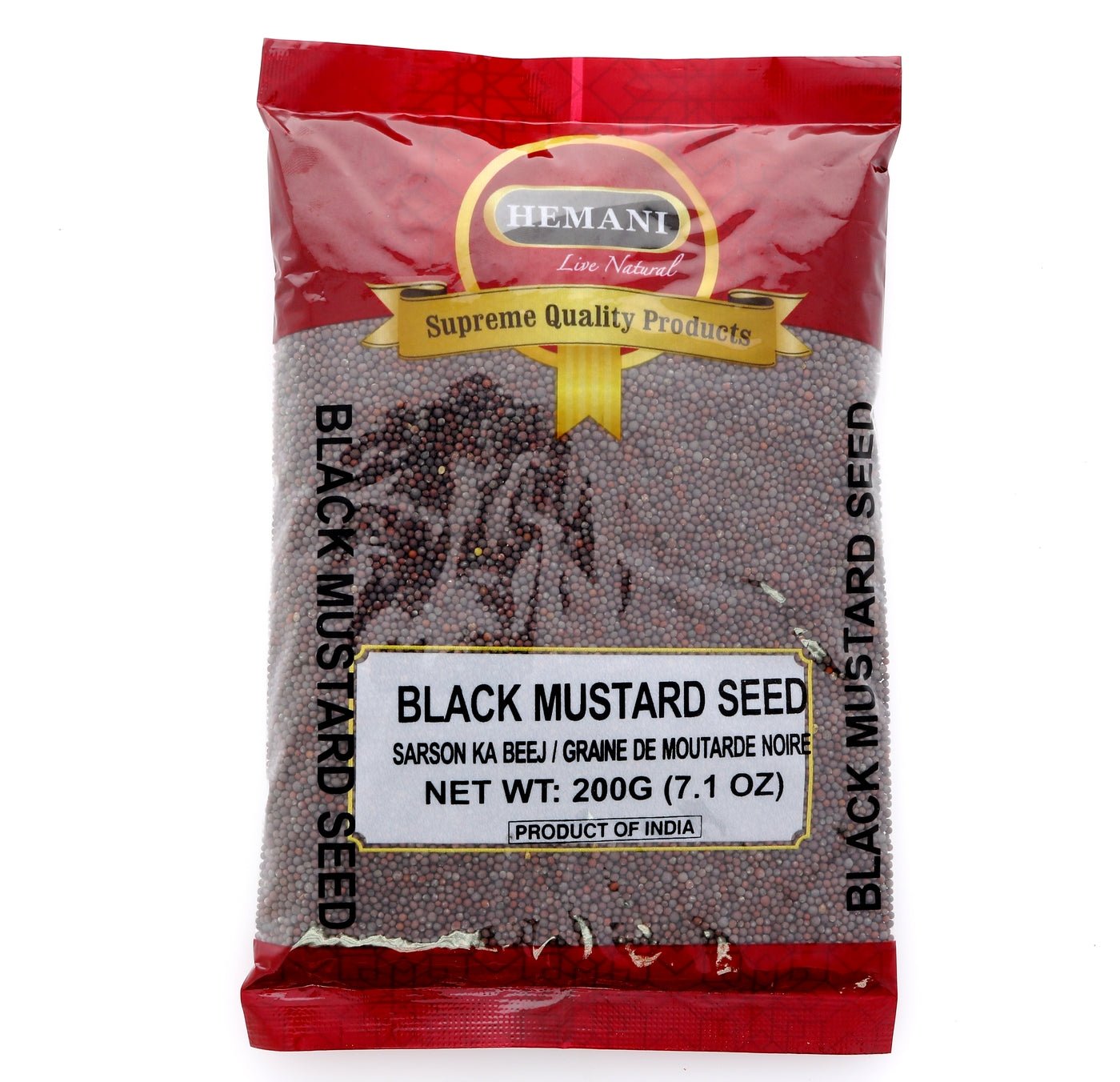 HEMANI Black Mustard Seeds - Whole Spice - 200g (7.1 OZ) - All Natural - Vegan - Gluten Friendly - NON GMO - Indian Origin Default Title