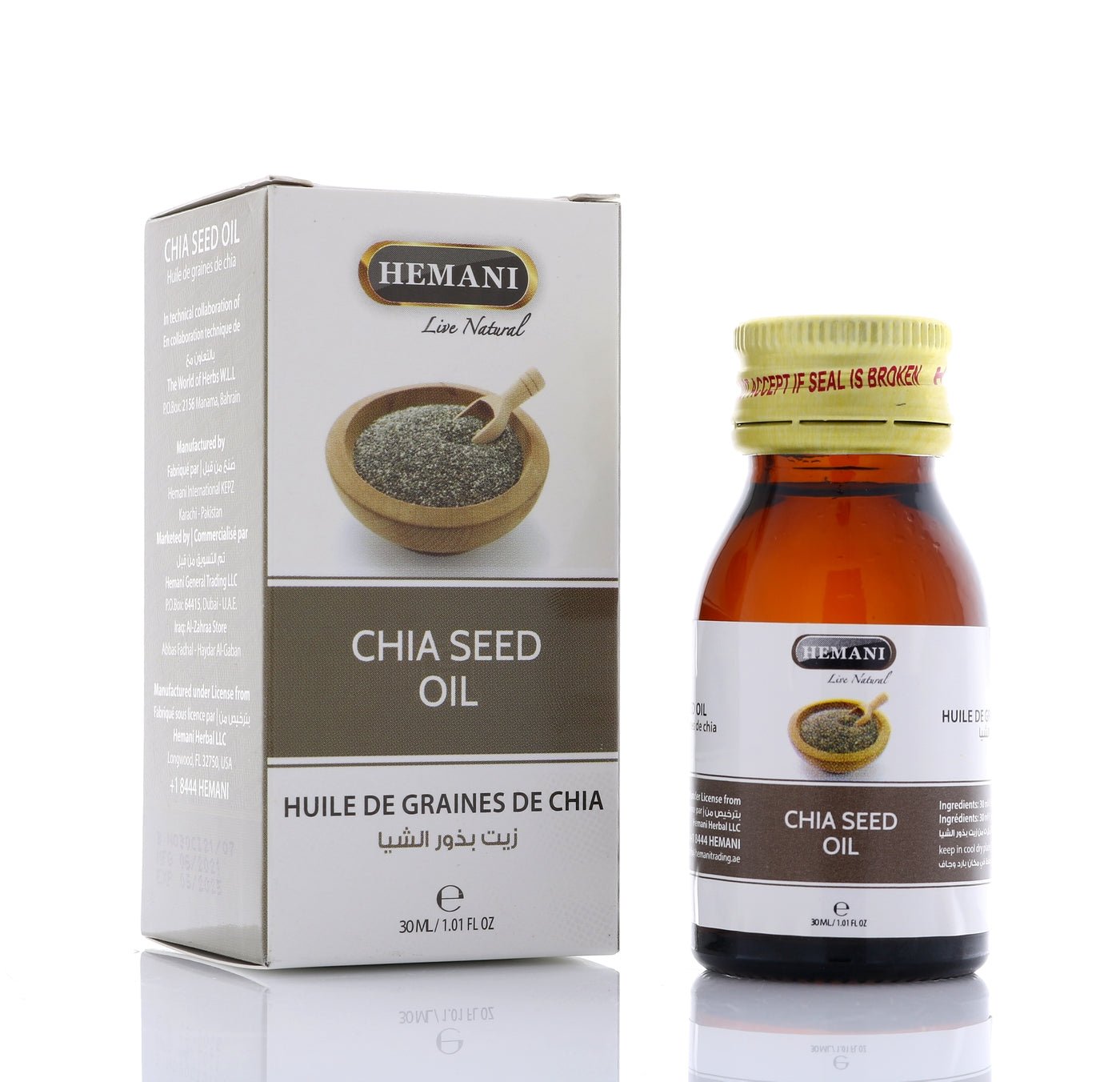 HEMANI Chia Seed Oil 30mL Default Title