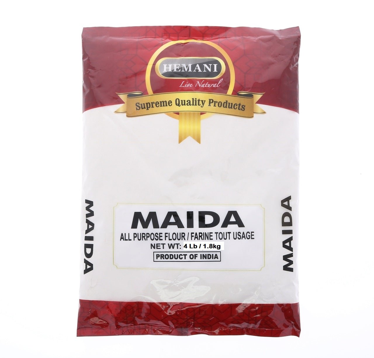 HEMANI Extra Fine All Purpose Flour - Maida 4LB (1.8 KG) - No Sifting Required - Stone Ground - Non GMO Default Title