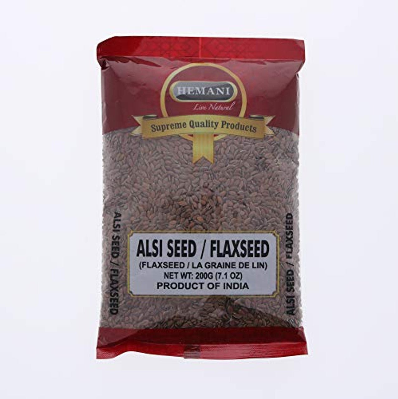 Hemani Flaxseed Whole Raw Alsi Seeds Linum Usitatissimum - Premium Seeds - 200g 7.1 OZ All Natural - Supreme Quality - Gluten Free Ingredients - NON-GMO - Vegan - Indian Origin Default Title