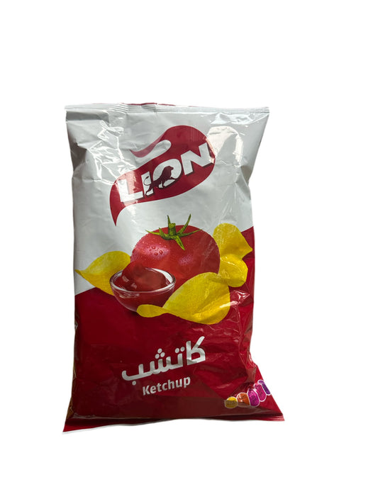 Lion chips ketchup