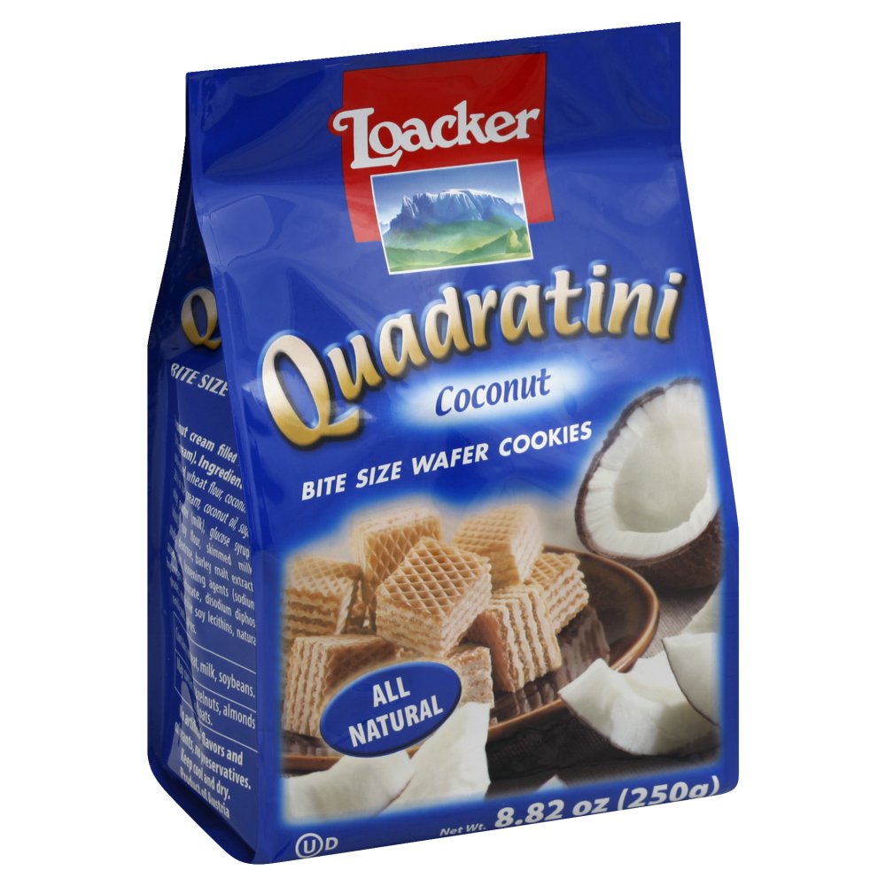 Loacker Quadratini Bite Size Coconut Wafer Cookies Default Title