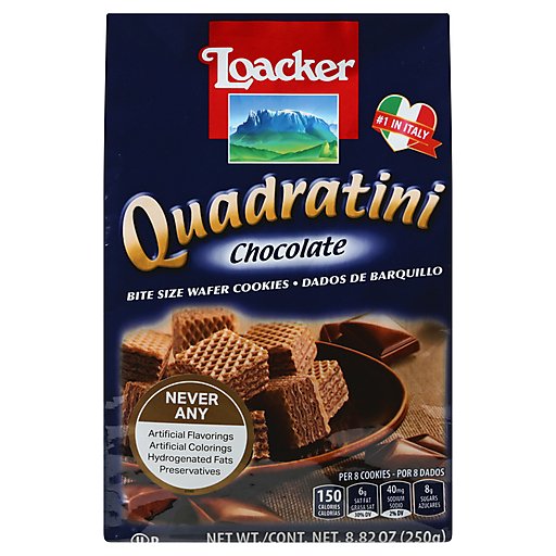 Loacker Quadratini Chocolate Bite Size Wafer Cookies - Case Of 6/8.82 Oz Default Title