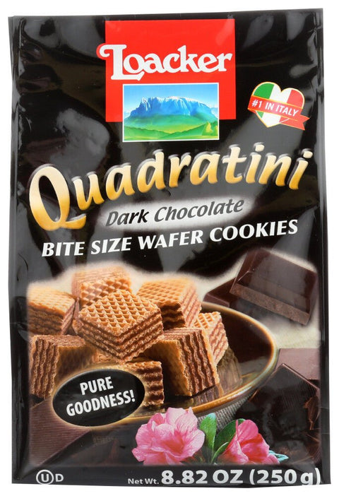 Loacker Quadratini Dark Chocolate Bite Size Wafer Cookies 8.82 Oz Default Title