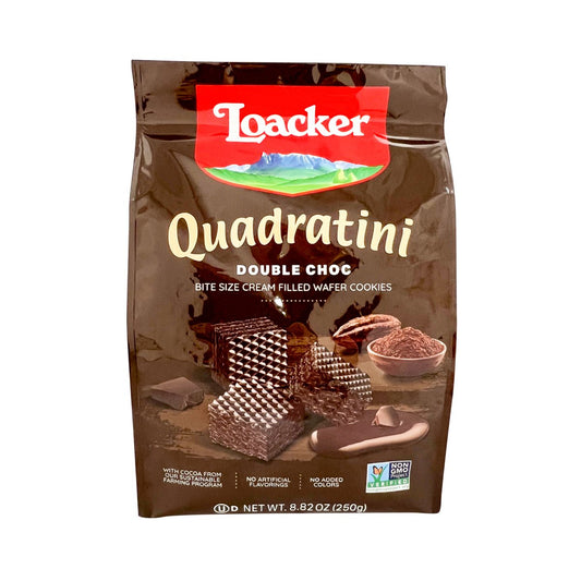 Loacker Quadratini Double Chocolate Wafer Cookies 8.82 Oz Default Title