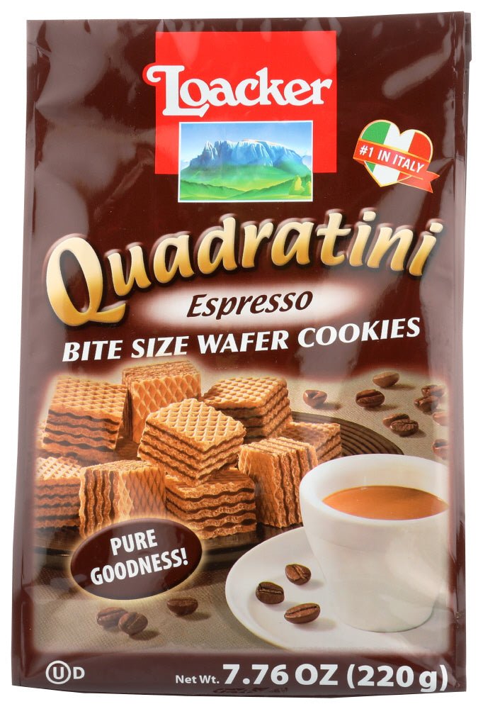 Loacker Quadratini Wafer Cookies, Bite Size, Espresso Default Title