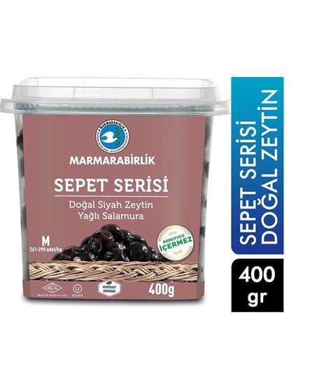 Marmarabirlik - Natürliche Schwarze Oliven Mit Öl - M - 400g Default Title