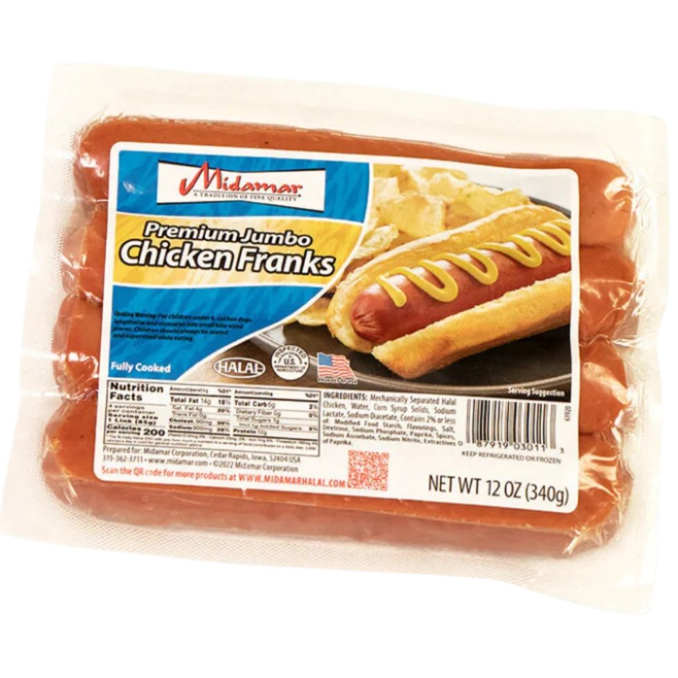 Midamar Jumbo Chicken Franks 340G Default Title