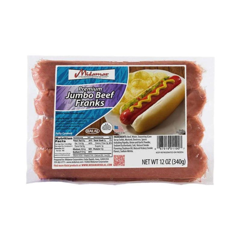 Midamar Premium Jumbo Beef Franks 12 Oz Default Title