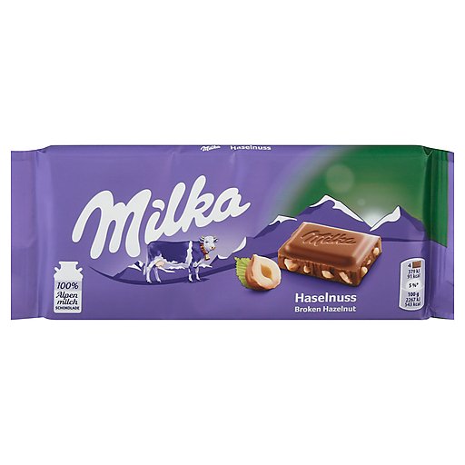 Milka Milk Chocolate With Hazelnut Pieces 3.5 Oz Bar Default Title