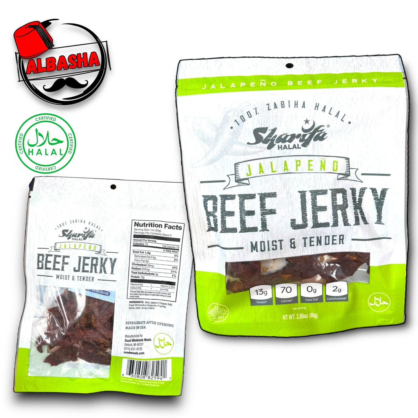 Sharifa beef jerky six flavors - halal (80g)