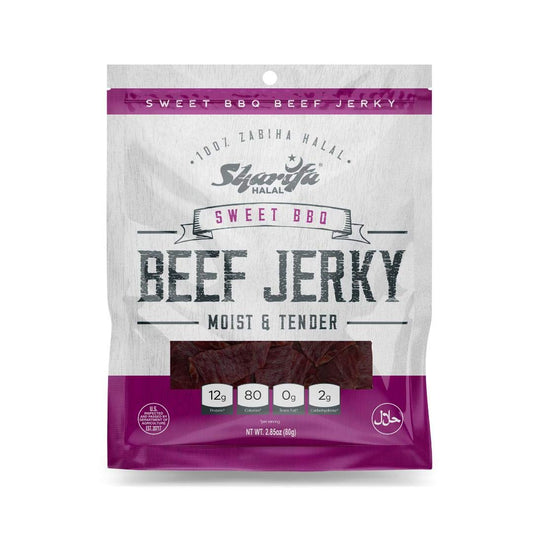 Sharifa Halal 6 Bags) Beef Jerky Bags Sweet BBQ Flavor 2.85oz Default Title